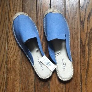 NWT Talbots slip on Izzy open back flats espadrilles Size 10